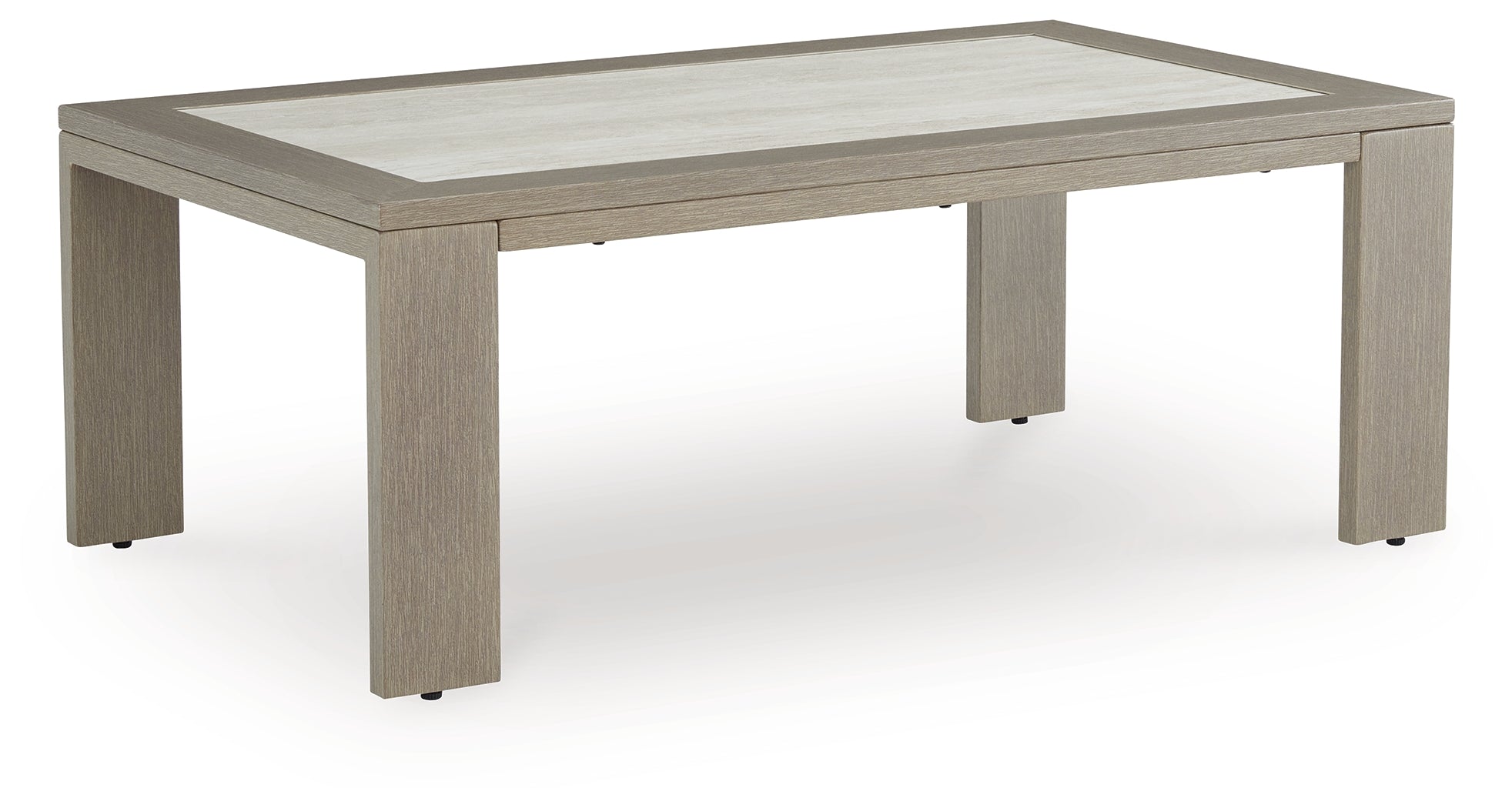 Hoover Furniture Outlet - Ashley Furniture - Kimpton Isle Outdoor Coffee Table - Rectangular Cocktail Table / Brown - P704-701