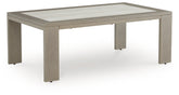 Hoover Furniture Outlet - Ashley Furniture - Kimpton Isle Outdoor Coffee Table - Rectangular Cocktail Table / Brown - P704-701