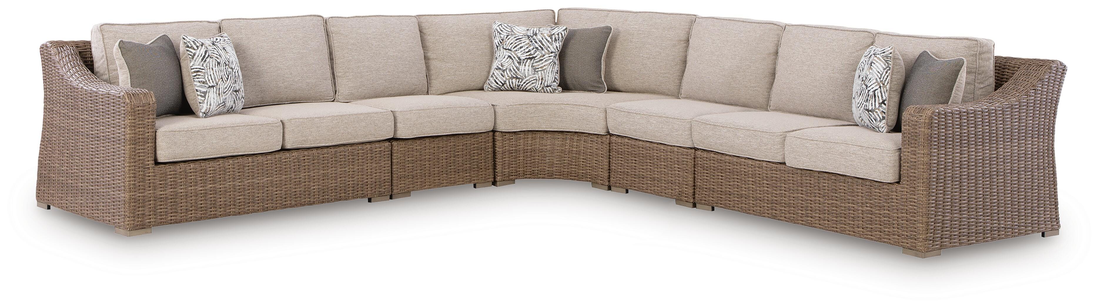 Hoover Furniture Outlet - Ashley Furniture - Laguna Heights 5-Piece Outdoor Sectional - 5-Piece Outdoor Sectional - PCP790P3