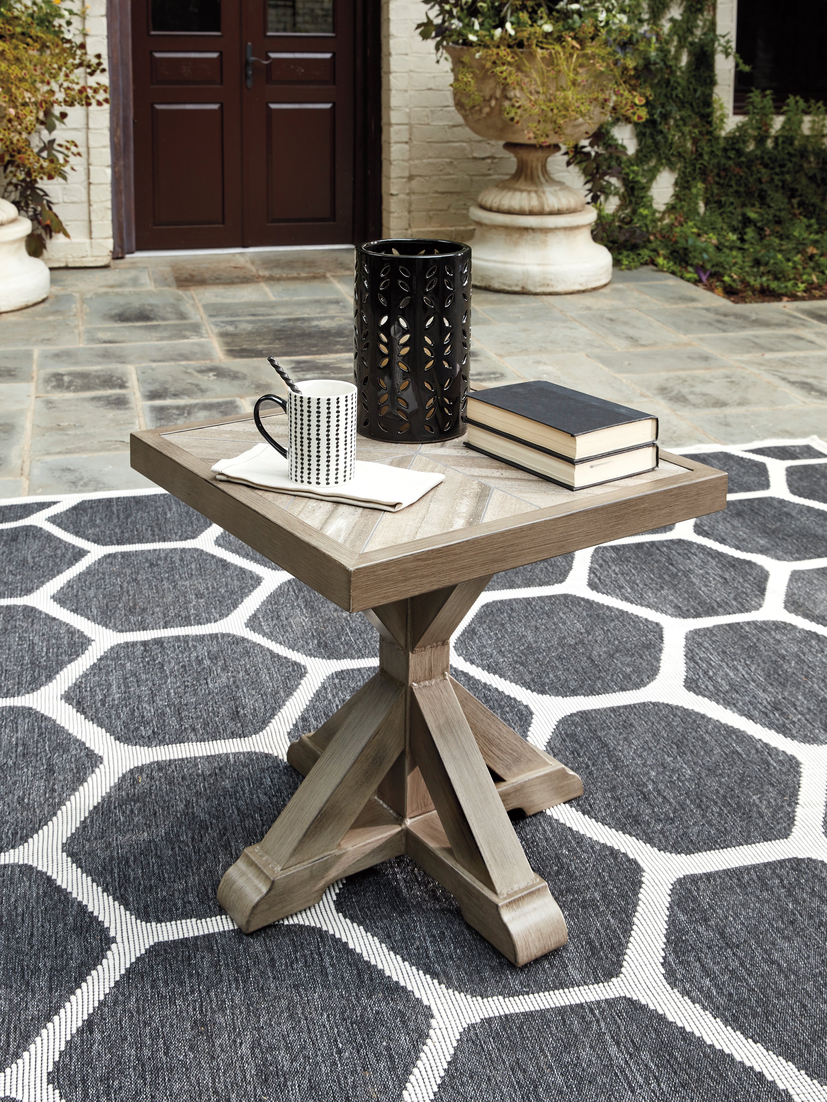 Hoover Furniture Outlet - Ashley Furniture - Beachcroft Outdoor End Table - Square End Table - P791-702