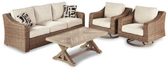 Hoover Furniture Outlet - Ashley Furniture - Beachcroft Outdoor Sofa with Coffee Table and 2 End Tables - Outdoor Sofa with Coffee Table and 2 End Tables - P791P15