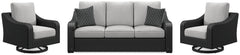 Hoover Furniture Outlet - Ashley Furniture - Beachcroft Outdoor Sofa and 2 Lounge Chairs - Outdoor Sofa and 2 Lounge Chairs - P792P8
