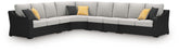 Hoover Furniture Outlet - Ashley Furniture - Beachcroft 6-Piece Outdoor Sectional - 6-Piece Outdoor Sectional - P792P7