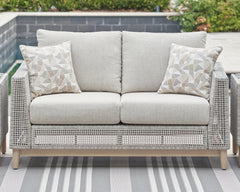 Hoover Furniture Outlet - Ashley Furniture - Seton Creek Outdoor Loveseat with Cushion - Loveseat w/Cushion - P798-835