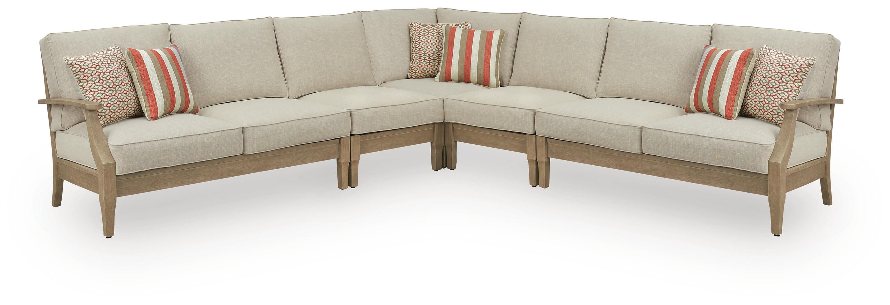 Hoover Furniture Outlet - Ashley Furniture - Clare View 5-Piece Outdoor Sectional - 5-Piece Outdoor Sectional - P801P12