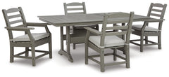 Hoover Furniture Outlet - Ashley Furniture - Visola Outdoor Dining Table with 4 Chairs - Outdoor Dining Table with 4 Chairs - P802P4