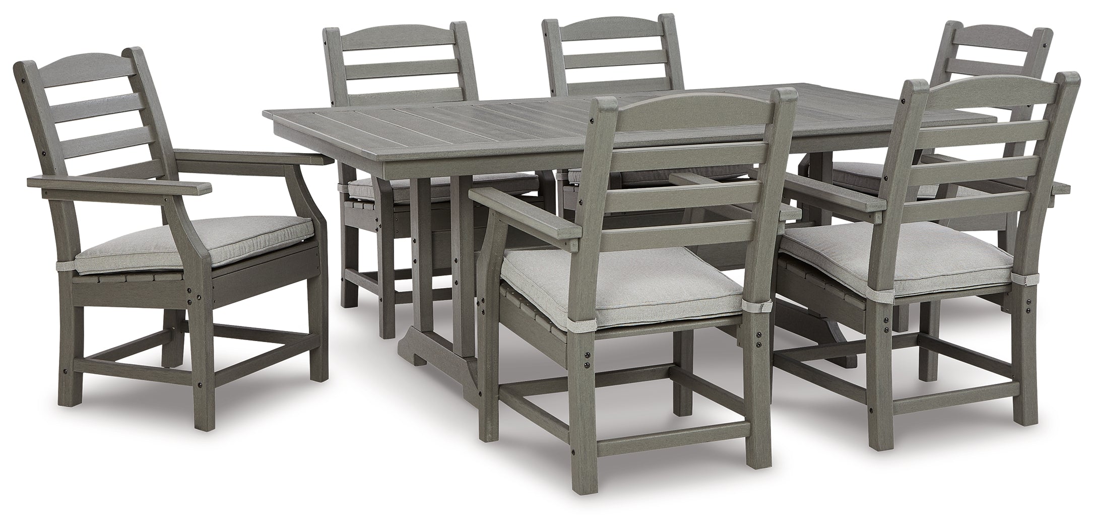Hoover Furniture Outlet - Ashley Furniture - Visola Outdoor Dining Table with 6 Chairs - Outdoor Dining Table with 6 Chairs - P802P3