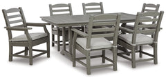 Hoover Furniture Outlet - Ashley Furniture - Visola Outdoor Dining Table with 6 Chairs - Outdoor Dining Table with 6 Chairs - P802P3