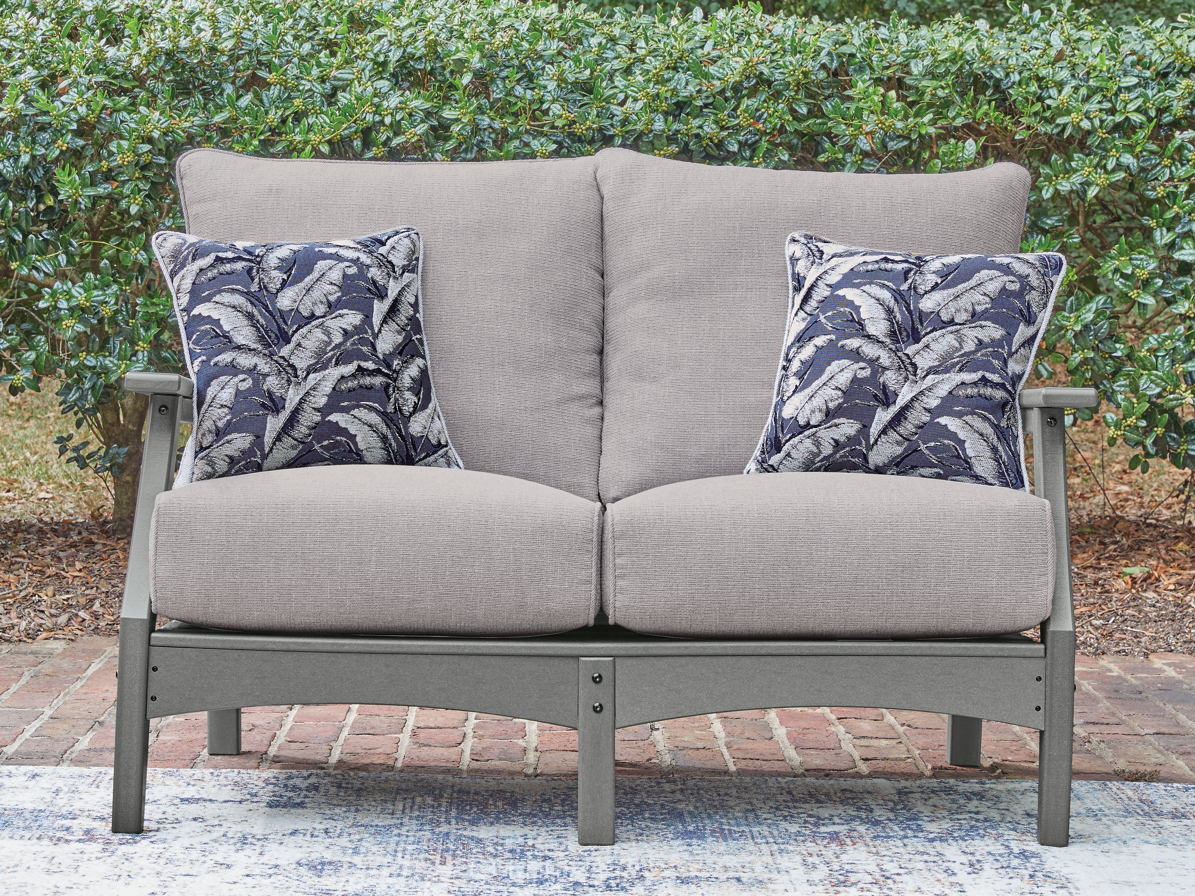 Hoover Furniture Outlet - Ashley Furniture - Cove Beach Outdoor Loveseat with Cushion - Loveseat w/Cushion - PCP803-835