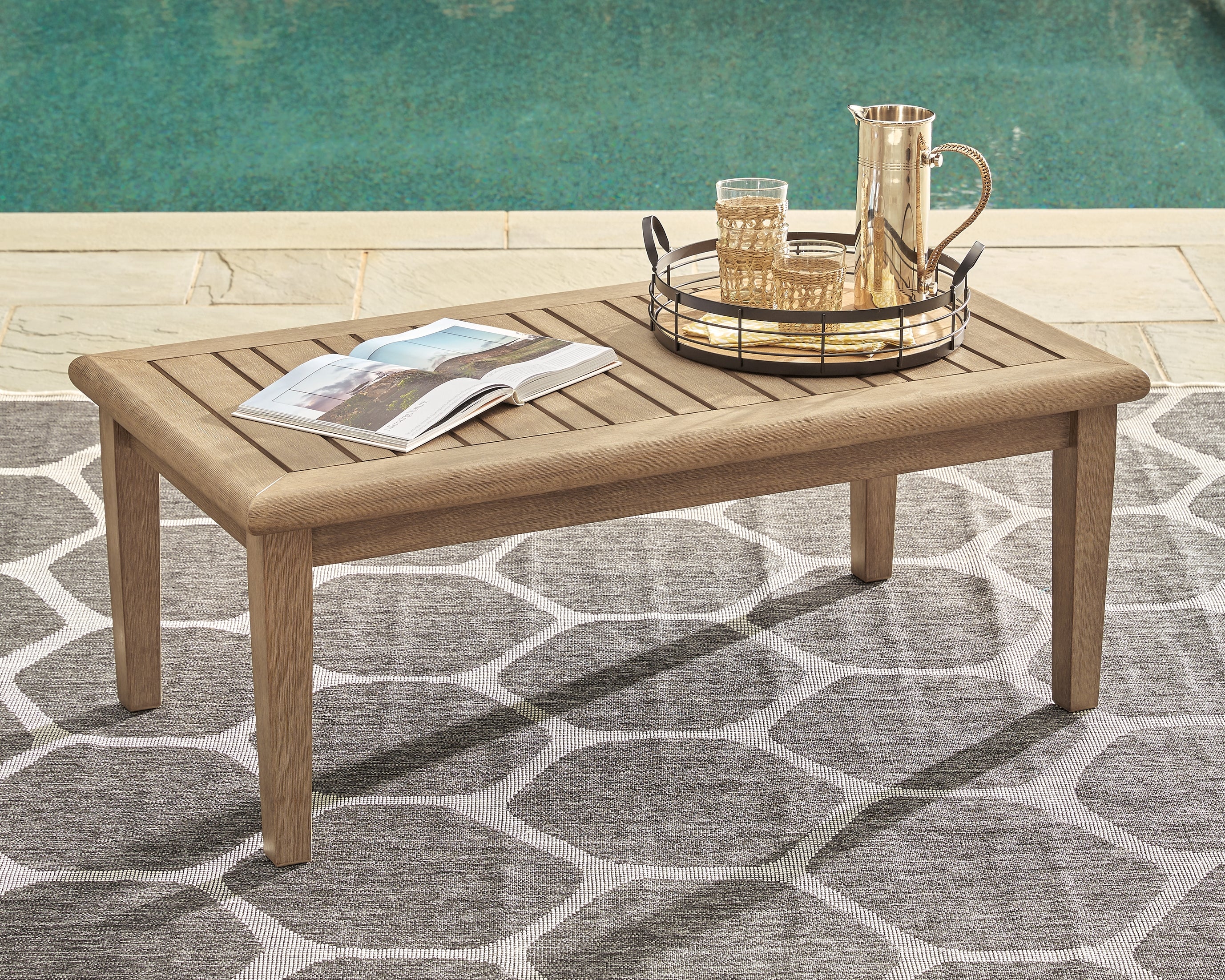 Hoover Furniture Outlet - Ashley Furniture - Gerianne Coffee Table - Rectangular Cocktail Table - P805-701