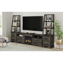 Park Ridge 82'' TV Console without Fireplace Insert in Charcoal – SKU LA-13130-5-TV3 | Elements