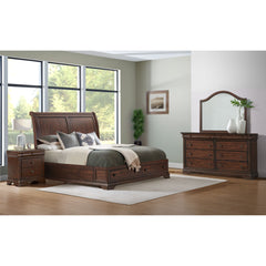 Phillipe 3-Drawer Nightstand With USB in Cherry