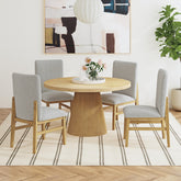 Portland Side Chair with Grey Fabric (PGY1113-4) in Natural (2 Per Carton) – SKU D-1710-5-SC1 | Elements