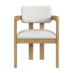 Portland Arm Chair with Snow White Fabric in Natural (2 Per Carton)