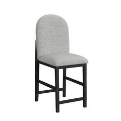 Portland Round Back Barstool with Grey Fabric in Black (2 Per Carton)