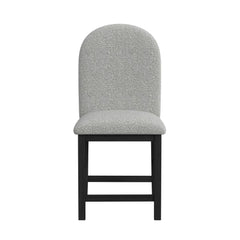 Portland Round Back Counter Stool with Grey Fabric in Black (2 Per Carton)