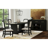 Ridgemont Rectangular Dining Table in Black with Grain – SKU D-14440-8W-DT | Elements