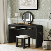 Ridgemont Dressing Table in Black with Grain – SKU V-14440-8W-DT | Elements