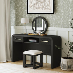 Ridgemont Dressing Table in Black with Grain – SKU V-14440-8W-DT | Elements