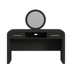 Ridgemont Dressing Table and Mirror in Black with Grain