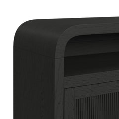 Ridgemont Complete 60" Fireplace Cabinet in Black with Grain - Single Pack