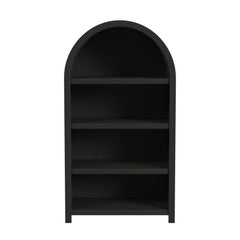 Ridgemont Open Bookcase in Black with Grain