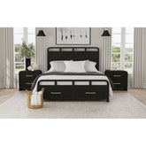 Ridgemont 2-Drawer Nightstand with USB in Black with Grain – SKU B-14440-8W-NS2 | Elements