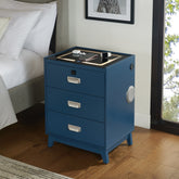 Rio Nightstand with Electronic Features in Blue – SKU A-13150-1-NS | Elements