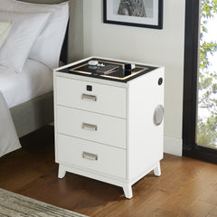 Rio Nightstand with Electronic Features in White – SKU A-13150-7-NS | Elements
