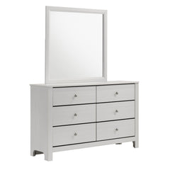 Sami Youth Dresser and Mirror Set in White