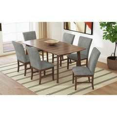 Santa Barbara Dining Side Chair with Dark Grey Fabric in Walnut (2 Per Carton)