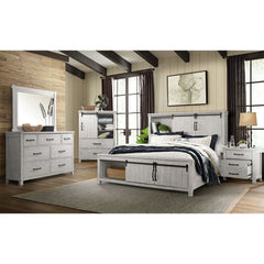 Scott King Storage Bed White Finish