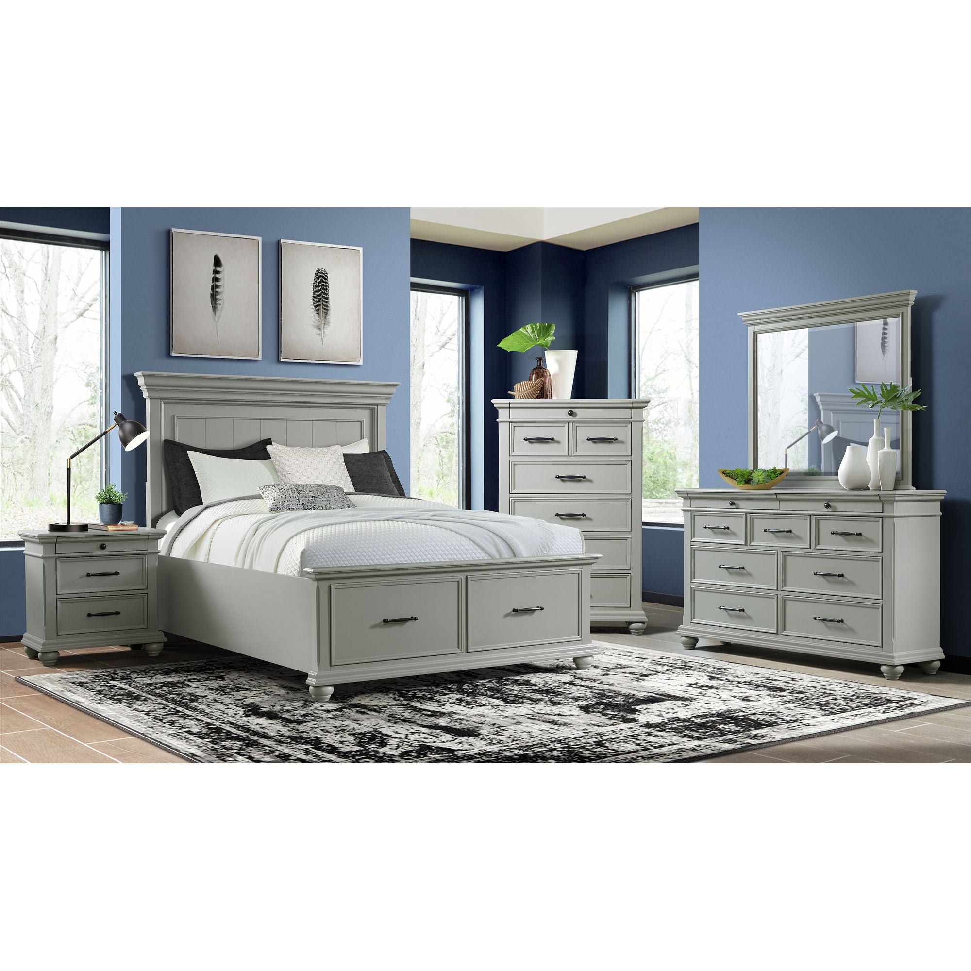 Slater Nightstand w/USB Grey – SKU SR300NS | Elements