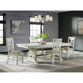 Stone Wooden Swirl Back Side Chair in White (2 Per Pack) – SKU DST750SC | Elements