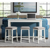 Stone Occasional Bar Table Single Pack in White (Table + Three Stools) – SKU TST700BTSP | Elements