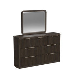 Sylvie Dresser and Mirror Set in Dark Brown