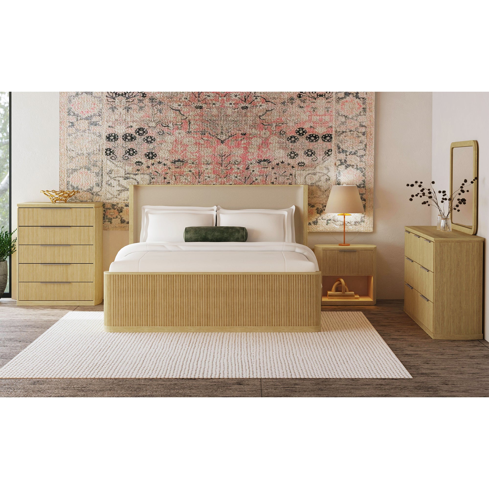 Sylvie 1-Drawer Nightstand with Touch Light in Natural LED – SKU B-16000-6-NS | Elements