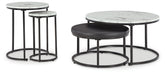 Hoover Furniture Outlet - Ashley Furniture - Jusmour Table (Set of 4) - Occasional Nesting TBL (4/CN) / Black/White - T161-14