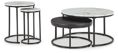 Hoover Furniture Outlet - Ashley Furniture - Jusmour Table (Set of 4) - Occasional Nesting TBL (4/CN) / Black/White - T161-14