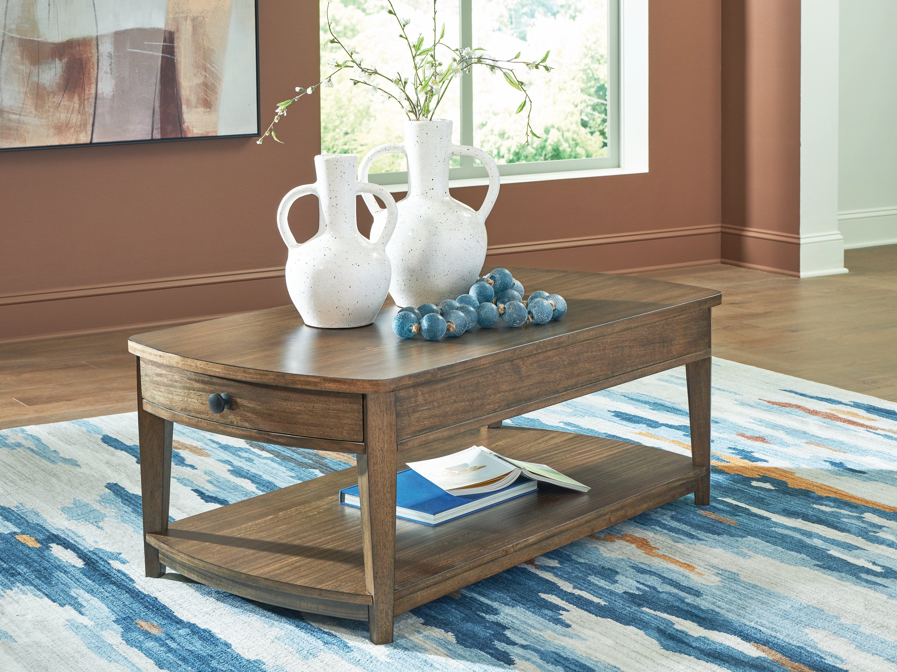 Hoover Furniture Outlet - Ashley Furniture - Burkbyer Coffee Table - Rectangular Cocktail Table - T513-1