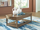 Hoover Furniture Outlet - Ashley Furniture - Burkbyer Coffee Table - Rectangular Cocktail Table - T513-1