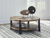 Hoover Furniture Outlet - Ashley Furniture - Ridgester Coffee Table - Round Cocktail Table - T518-8