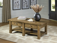 Hoover Furniture Outlet - Ashley Furniture - Vandenmore Coffee Table - Rectangular Cocktail Table - T539-1