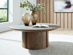 Hoover Furniture Outlet - Ashley Furniture - Dontayne Coffee Table - Round Cocktail Table - T563-8