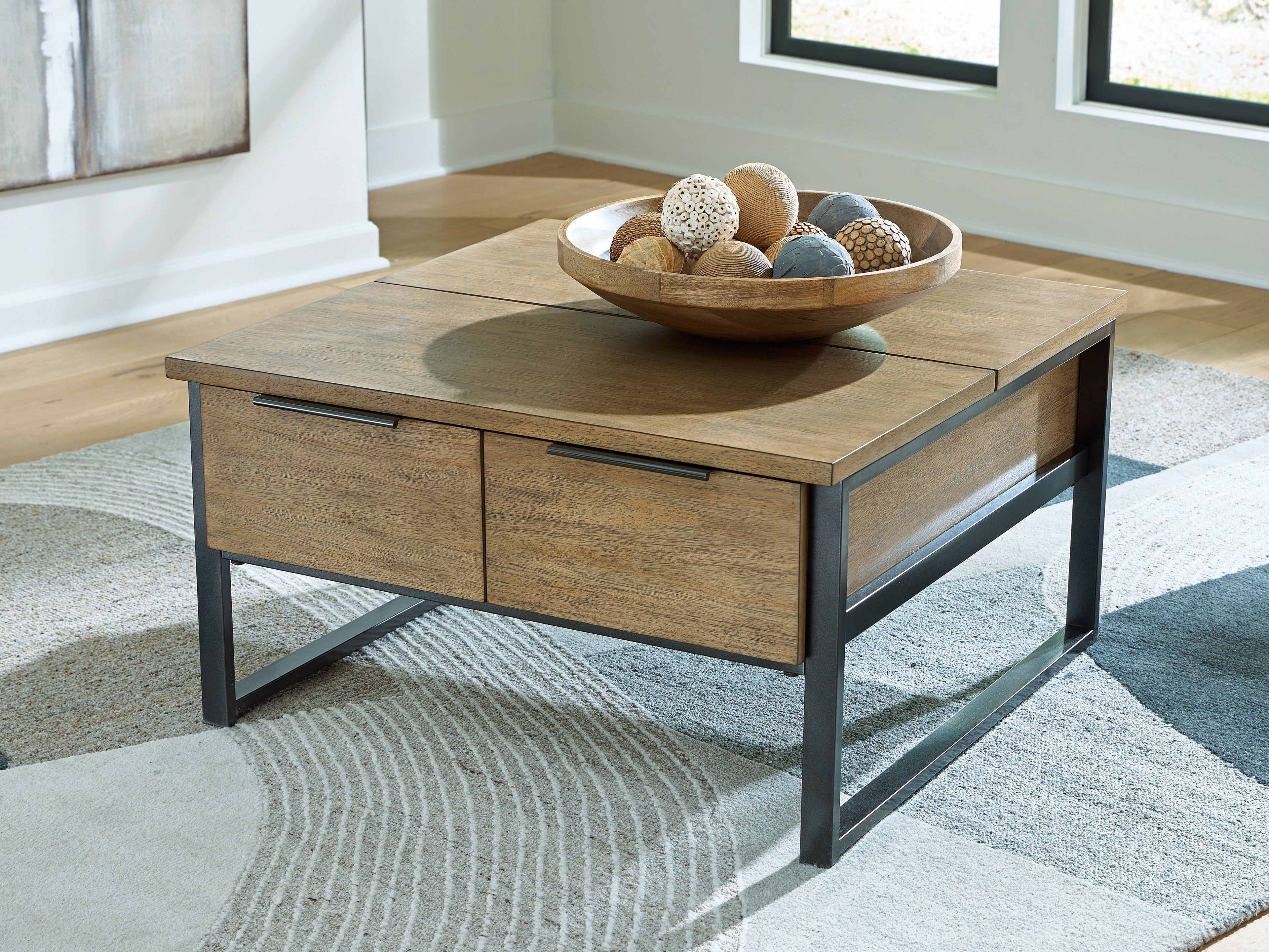 Hoover Furniture Outlet - Ashley Furniture - Montia Lift-Top Coffee Table - Lift Top Cocktail Table - T602-00