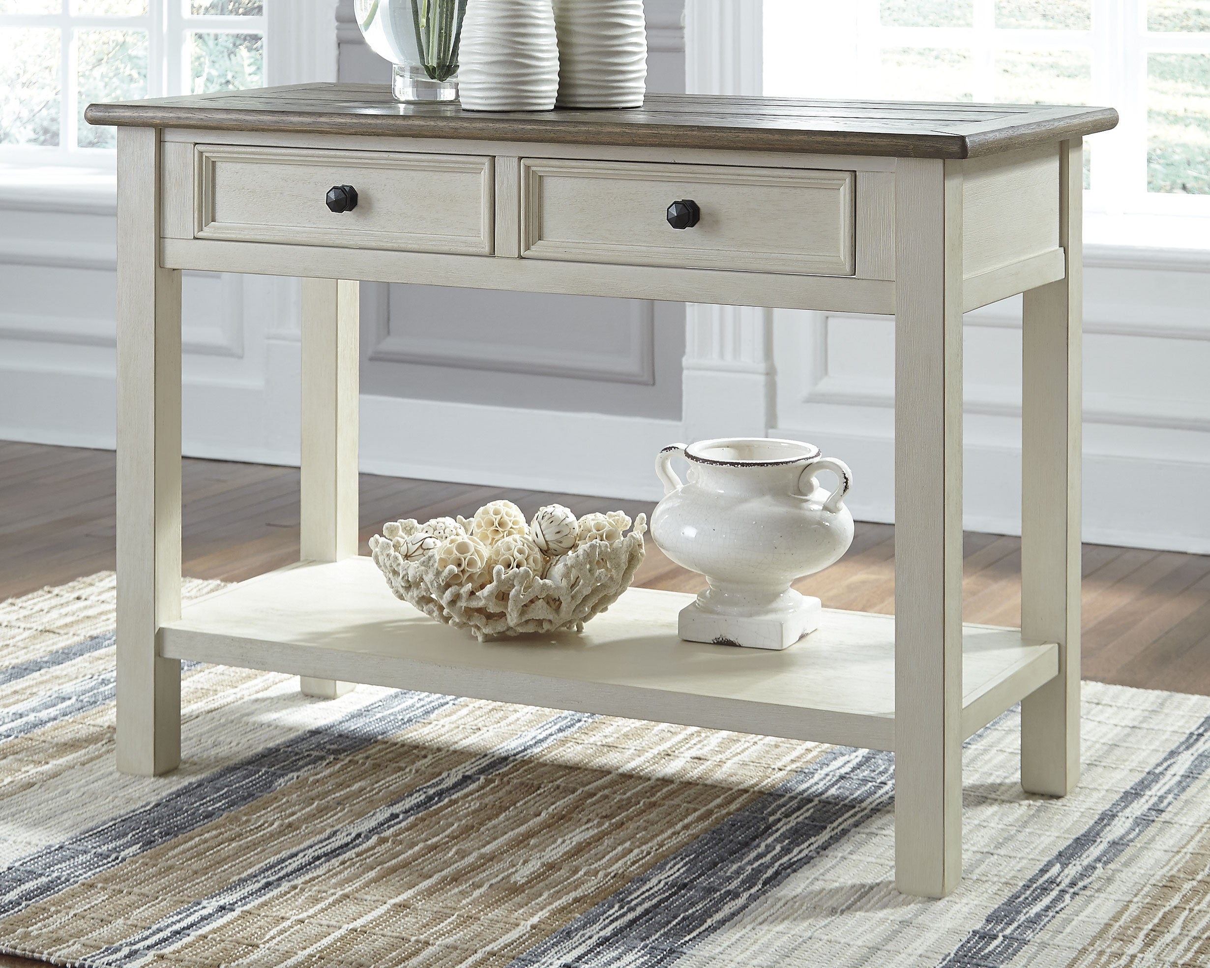 Hoover Furniture Outlet - Ashley Furniture - Bolanburg Sofa/Console Table - Sofa Table - T637-4