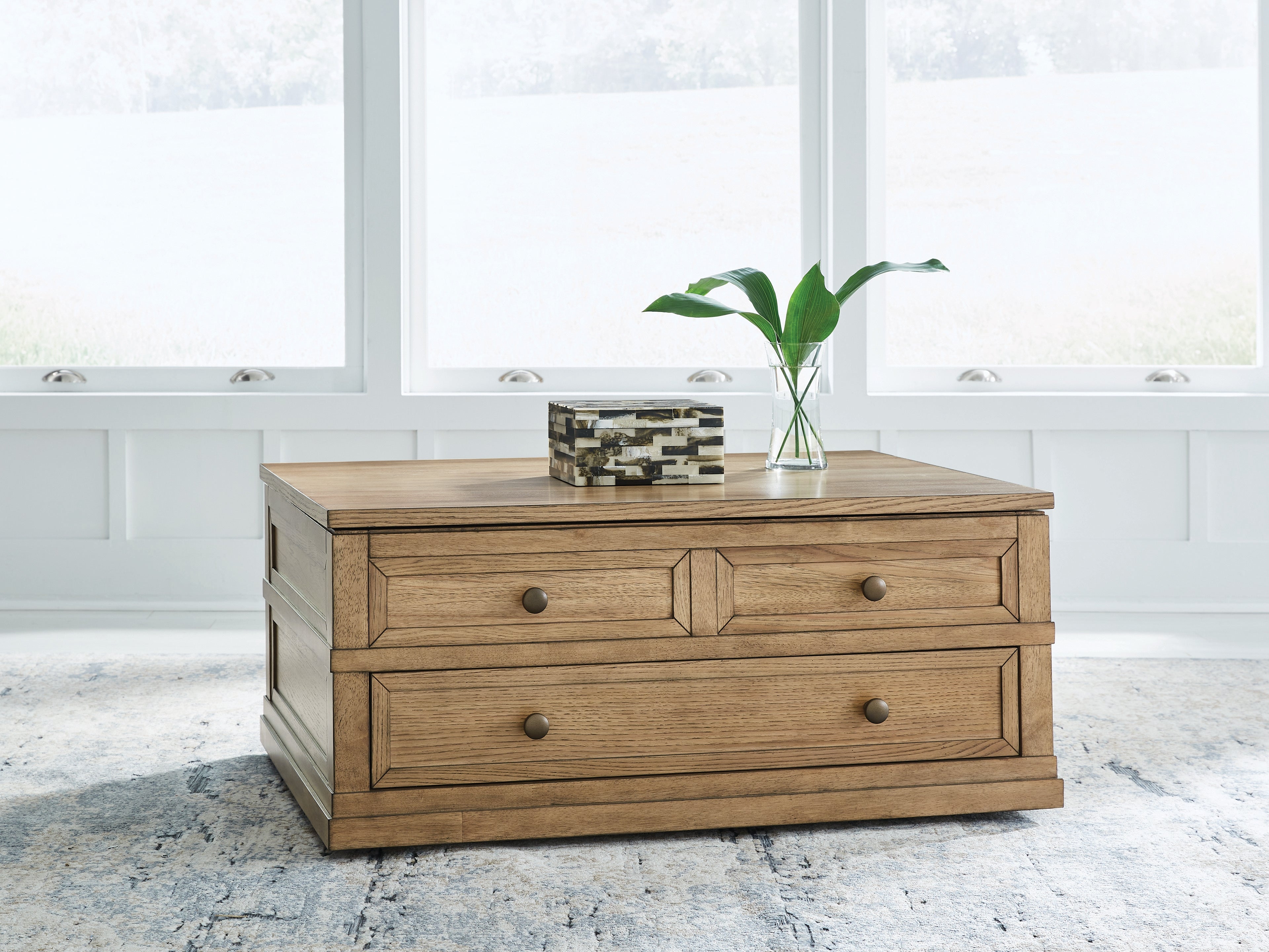 Hoover Furniture Outlet - Ashley Furniture - Sharlance Lift-Top Coffee Table - Lift Top Cocktail Table - T655-9