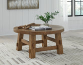 Hoover Furniture Outlet - Ashley Furniture - Mackifeld Coffee Table - Round Cocktail Table - T724-8