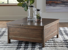 Hoover Furniture Outlet - Ashley Furniture - Moriville Lift-Top Coffee Table - Lift Top Cocktail Table - T731-9