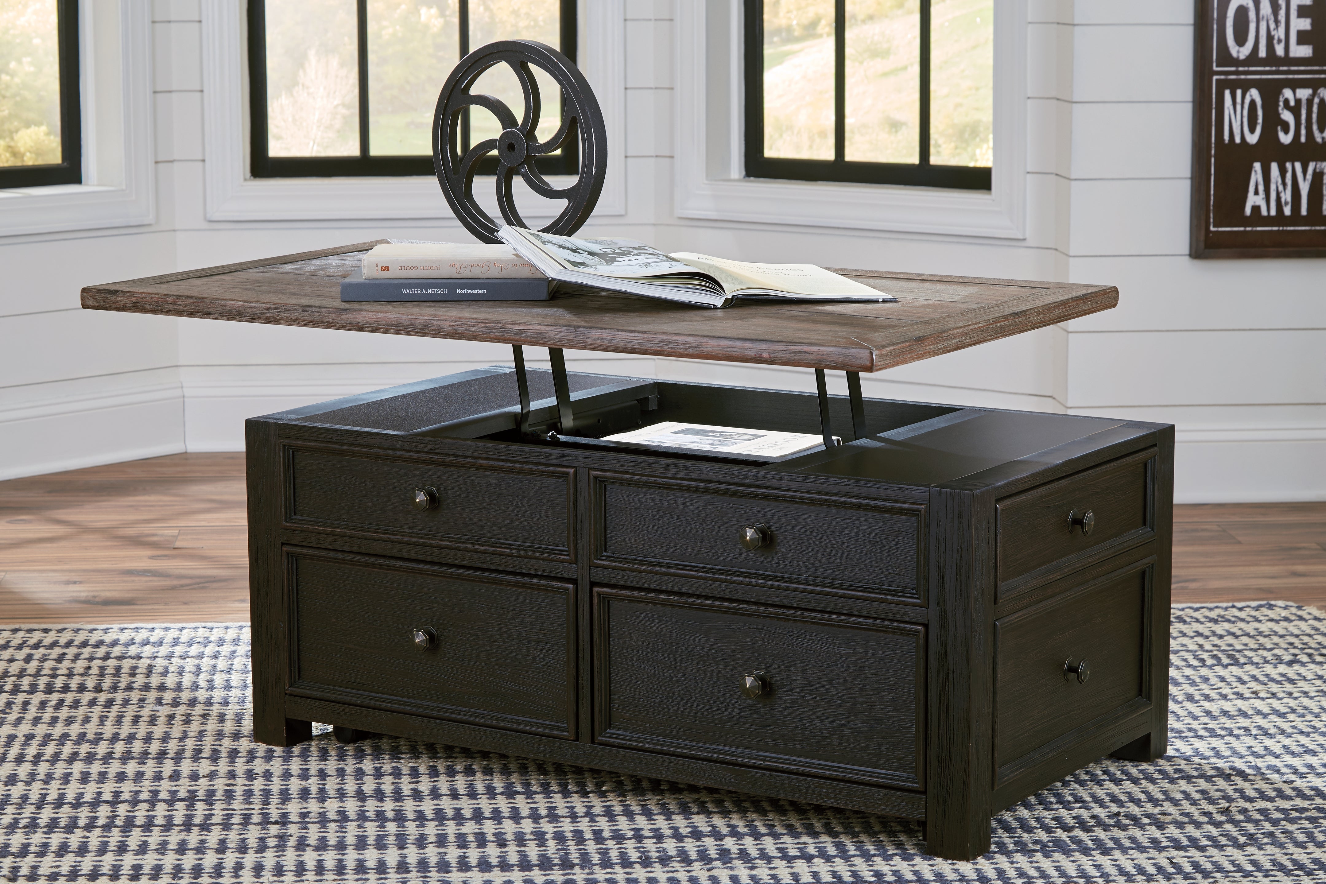 Hoover Furniture Outlet - Ashley Furniture - Tyler Creek Coffee Table with Lift Top - Lift Top Cocktail Table - T736-20